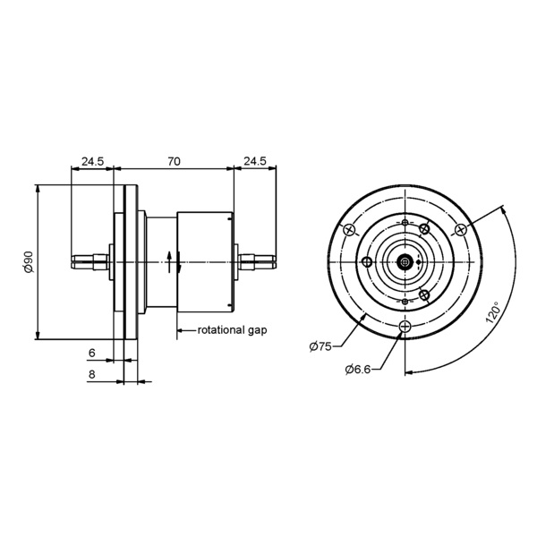 PN01-821003 RF Rotary Joint Drawing