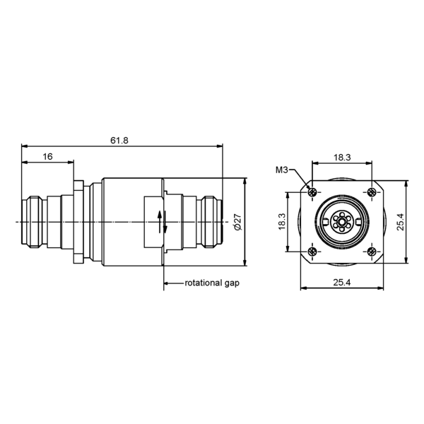 PN01-835087 RF Rotary Joint Drawing