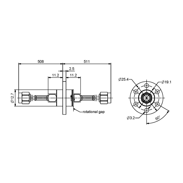 PN01-835059 RF Rotary Joint Drawing