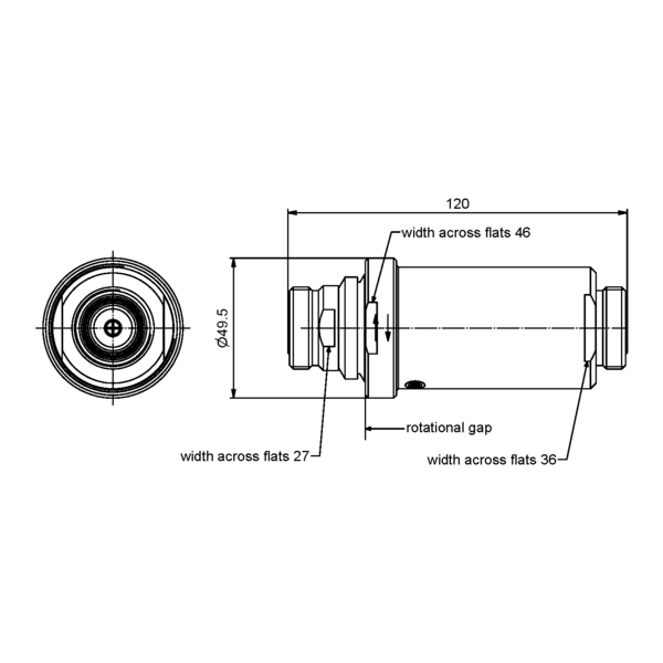 PN01-945420 RF Rotary Joint Drawing